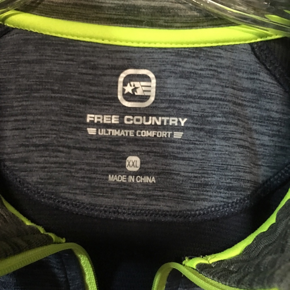FREE COUNTRY XXL ULTIMATE COMFORT POLO MICRO TECH SHIRT GRAY NEON EUC